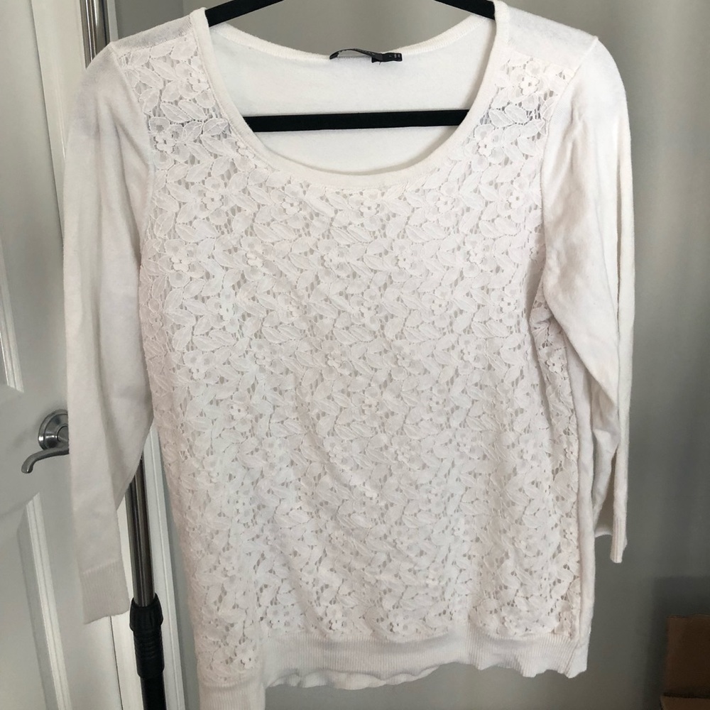 The Limited white lace blouse
